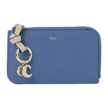 Chloe Alphabet Cow Leather Wallet Women's Moonlight Blue