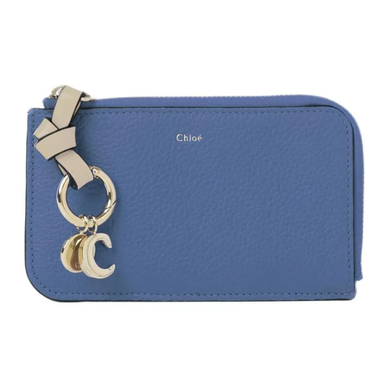 Chloe Alphabet Cow Leather Wallet Women's Moonlight Blue-0
