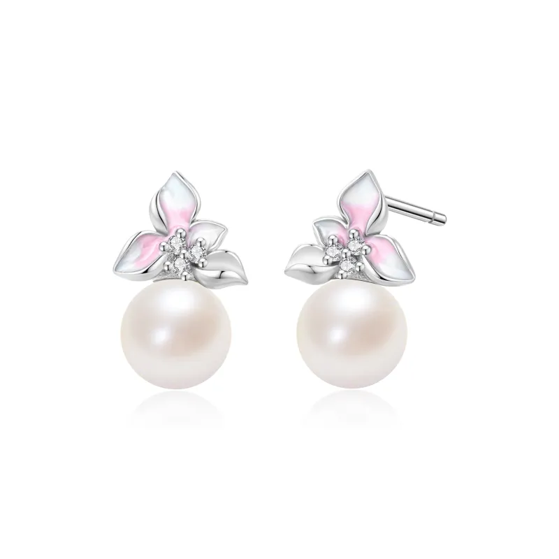 Lao Feng Xiang Pearl Stud Earrings Women's-0