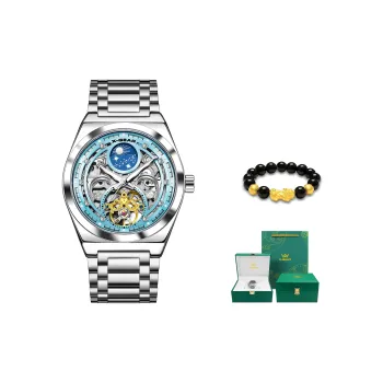 X GEAR Starry Sea Collection Automatic Mechanical Movement Stainless Steel Watchband Watch Men's Watches Blue Dial