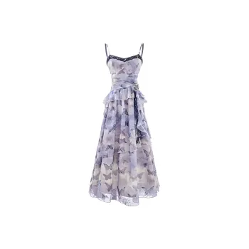 GUOZHEN Slip Dresses Women's Purple