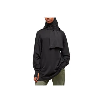 GYMSHARK Covered Longline Cotton Long Sleeve Top Sweatshirt Women's Black