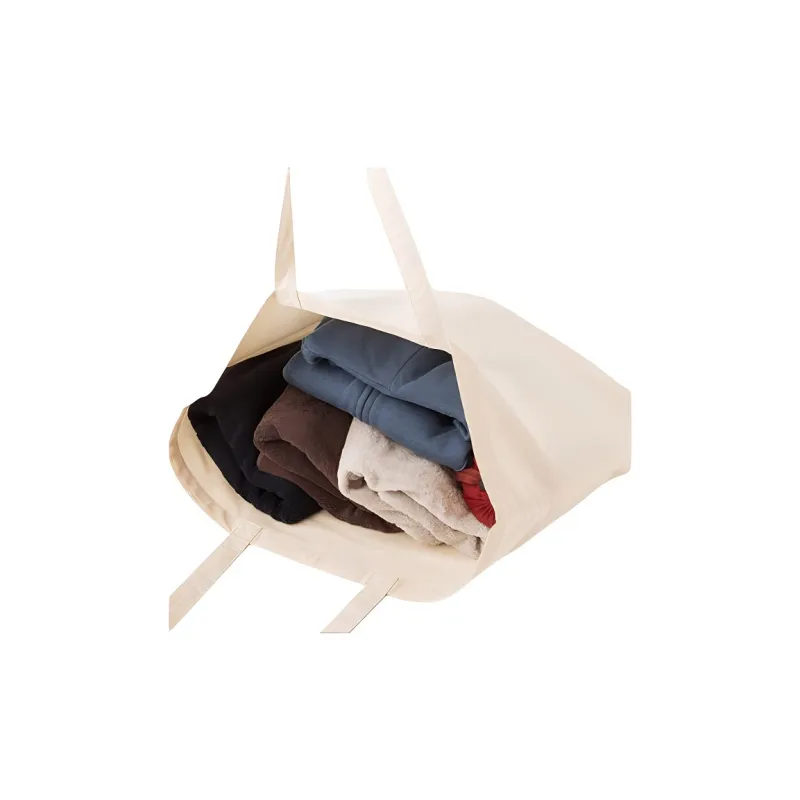 UNIQLO Canvas Canvas Bag Tote Bag Shopping Bag Handbag Large Size Unisex Beige-1