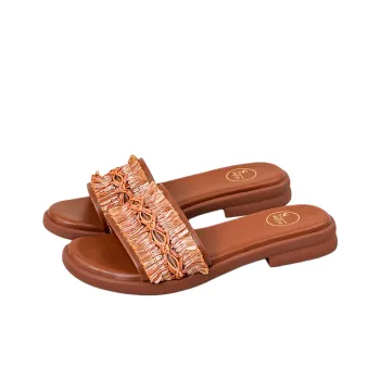 Safiya Rubber Sole Quiet Slide Slippers Women's Brown