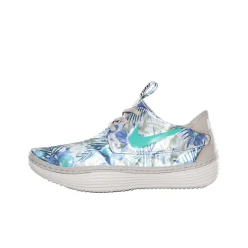 Nike Solarsoft Moccasin Anti Slip Wear Resistant Low Top Casual Shoes Women's Beige Blue