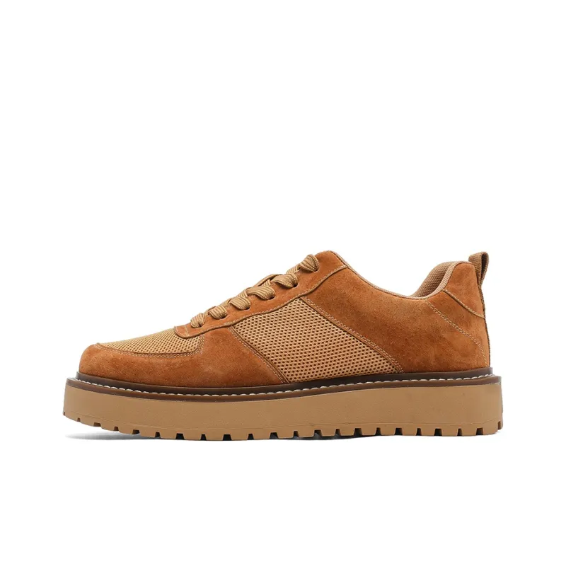 Roubini Breathable Height Increase Low Top Casual Shoes Men's Brown-0