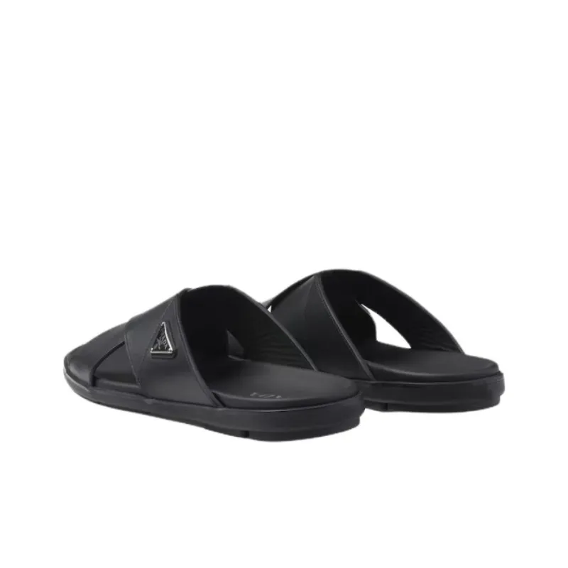 PRADA Slip Resistant Slide Slippers Men's Black-2