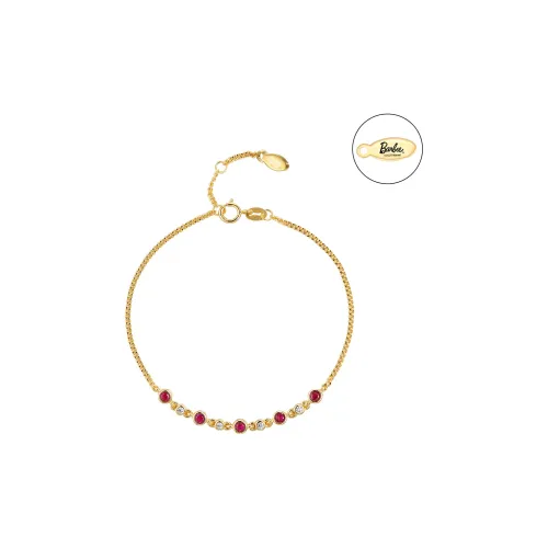 Barbie S925 Silver Bracelets Women's Gold Gift Box Set