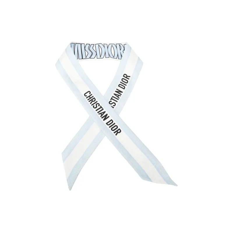 DIOR Silk Silk Scarves Women's Light Blue-1