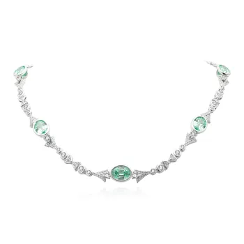 FUNNXI Rhodium Plated S925 Silver Gold Necklaces Women's
