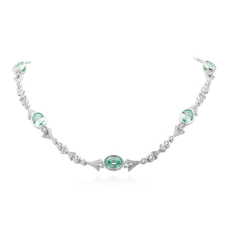FUNNXI Rhodium Plated S925 Silver Gold Necklaces Women's-0