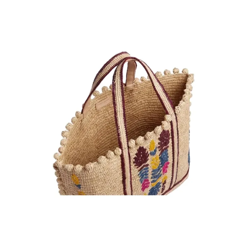 Vanessa Bruno Raffia Tote Bag, Shopping Bag, Handbag, Shoulder Bag Tubas Women's Multicolor-2