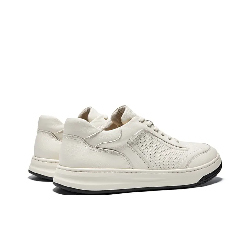 Hautton Jeans Low Top Skateboard Shoes Men's White-3