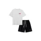 White Top+Black Shorts