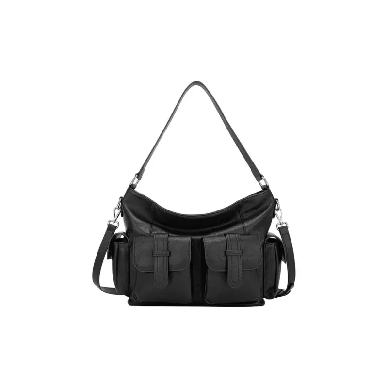 VIHUS Microfiber Leather Shoulder Bag Men's Black-1