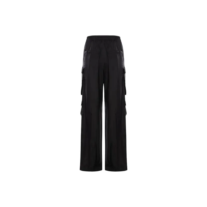 RICK OWENS Wide Leg Elastic Waist Trousers-1