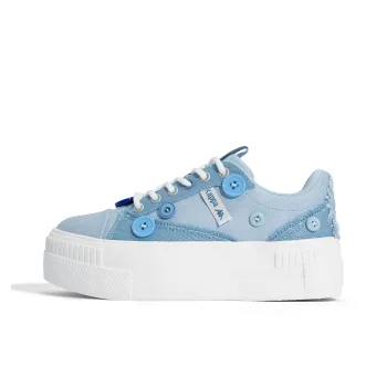 Kappa The Bright Moon And The Tide Rise Together On The Sea Low Top Skateboard Shoes Women's Iceberg Blue