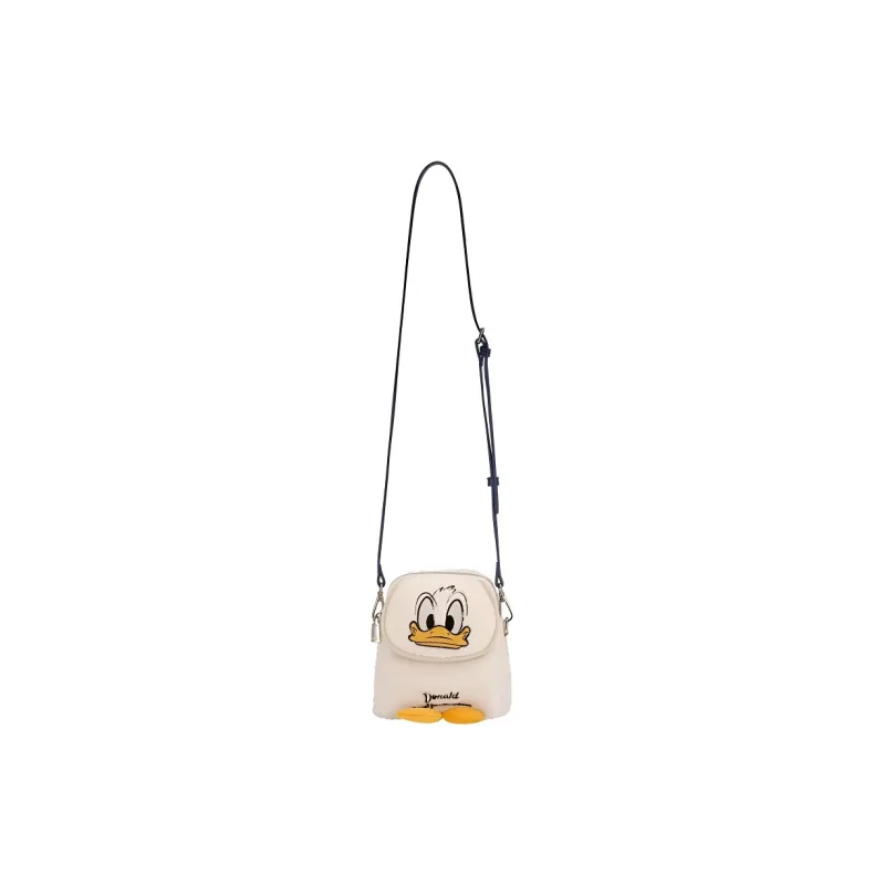 AJIDOU Disney, Collaboration Fabric Shoulder Bag, Crossbody Bag Small Size Women's Ivory White & Yellow-1