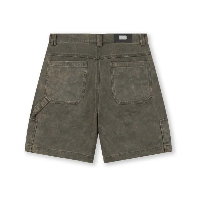 BONELESS Cargo Shorts Unisex Camouflage Yellow Green-1