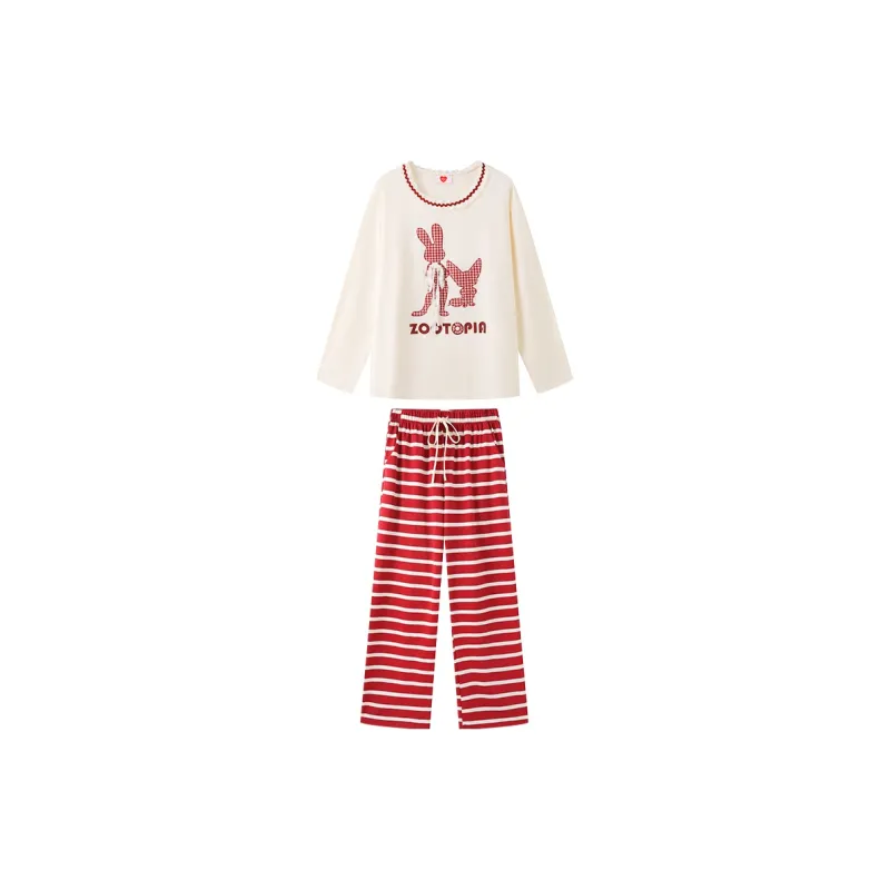 Disney Pajama Set Women's Rabbits Judy Stripes-0