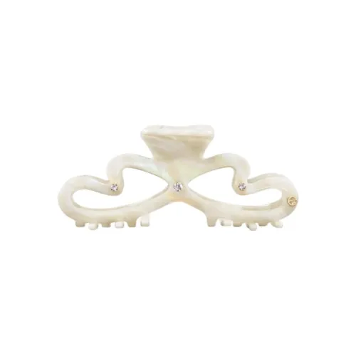 EVITA PERONI Acetate Sheet Imitation Crystal Hair Clips Women's White