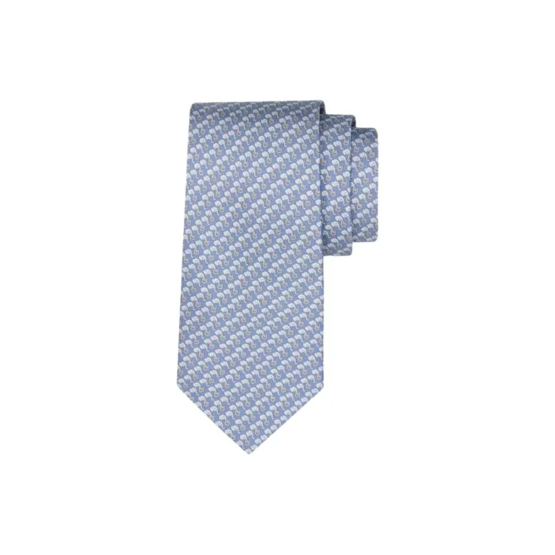 FERRAGAMO Silk Ties Men's Sky Blue-0