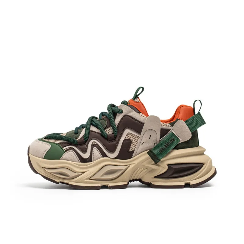 JANE HARLOW Slip Resistant, Abrasion Resistant, Breathable, Height Increasing Low Top Chunky Sneakers Men's-8