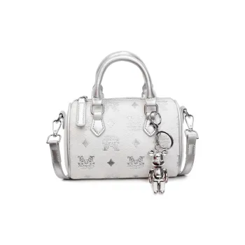 Yalu PU Boston Bag, Shoulder Bag, Crossbody Bag, Handbag Women's Ecru