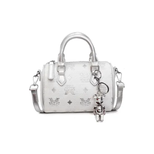 Yalu PU Boston Bag, Shoulder Bag, Crossbody Bag, Handbag Women's Ecru