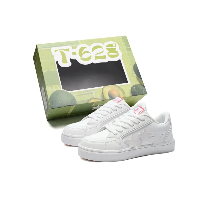 T628 Stars Puffy Shoes Slip Resistant, Abrasion Resistant, Lightweight Low Top Skateboard Shoes Unisex-130