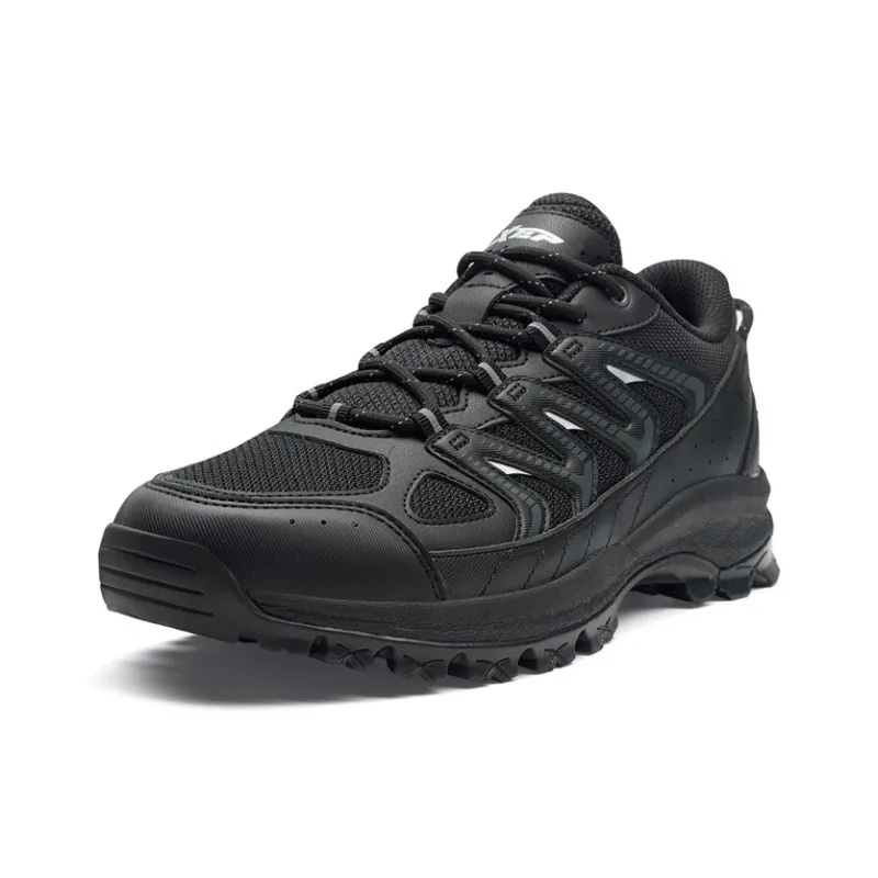 XTEP Shock Absorbers With Slip Resistant And Abrasion Resistant Properties Low Top Hiking Shoes Men's Black Silver-1