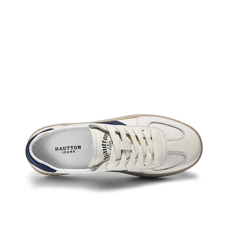 Hautton Jeans Skateboard Shoes Men's White Blue-3
