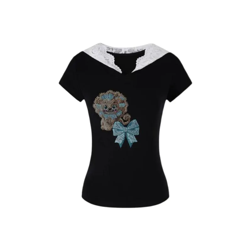 TCH T Shirts Women's Black-3