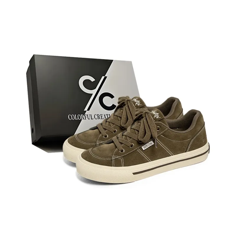 Colorful Creations Skateboard Shoes Men Low Top Black/Camel/Army Green-10