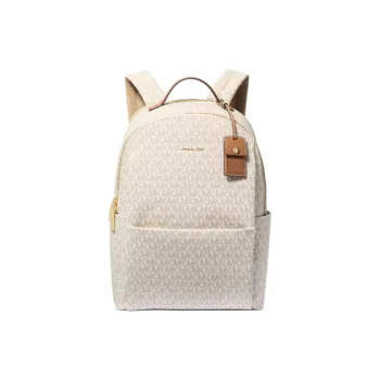 MICHAEL KORS Coated Canvas Backpack Tubas Women's Vanilla & Oak