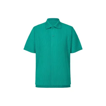 Homme Plissé Issey Miyake Polo Shirt Men's Peacock Green