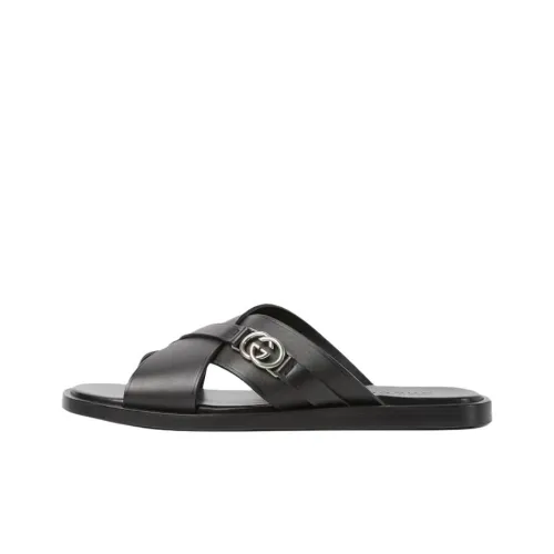 GUCCI Slip Resistant Slide Slippers Men's Black