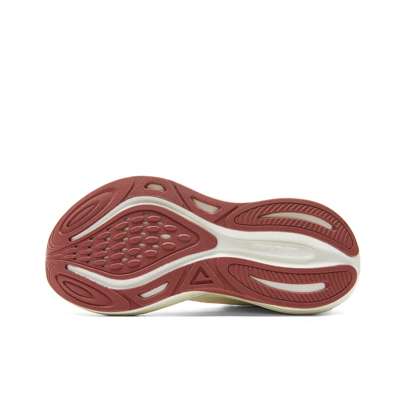 PEAK Cushioning, Slip Resistant, Rebound Low Top Running Shoes Women's Canvas White Dark Red-5