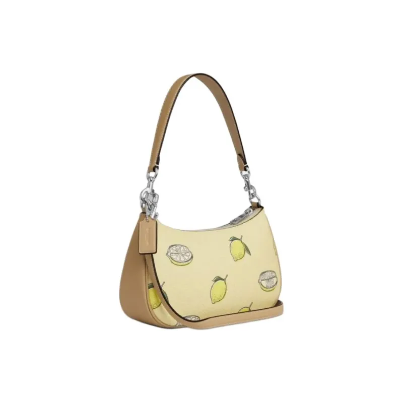 COACH Teri Artificial Leather Crossbody Handbag, Shoulder Bag Medium Size Women's Garden Swamp Color Mixed Color-1