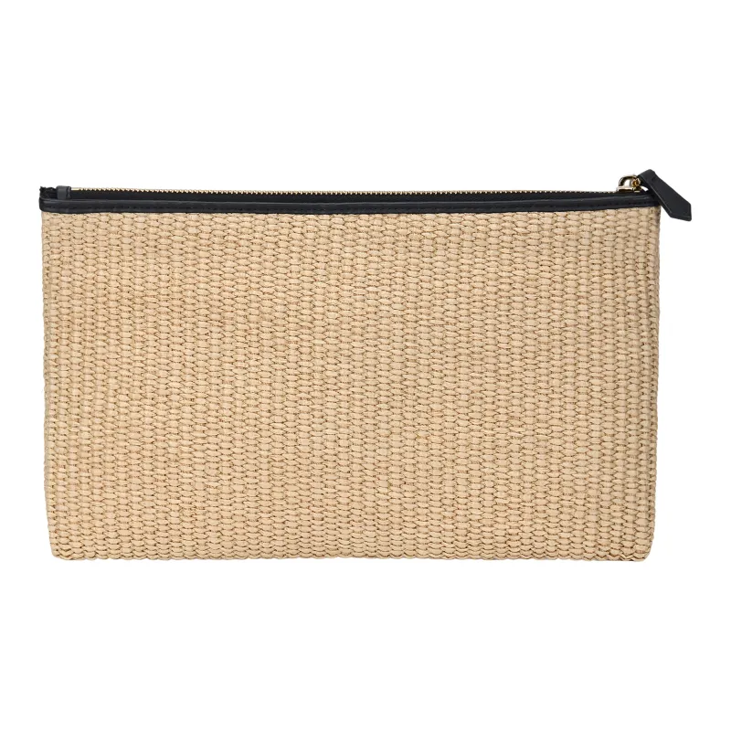 FENDI Fabric Clutch Medium Size Women's Beige/Black-2