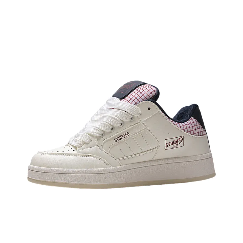 JimiXiong Low Top Skateboard Shoes Women's White Blue-5
