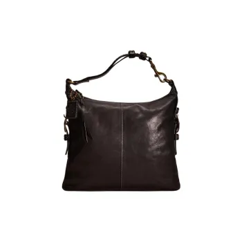 COACH Bleecker Leather Handbag Shoulder Bag Large Size Men's Coal Gray