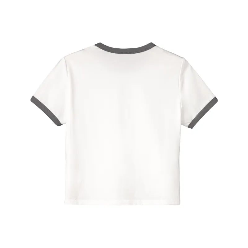 Fstudio Short Sleeved Summer Korean Style Crew Neck Print Color Block Letter T Shirt Women's-2