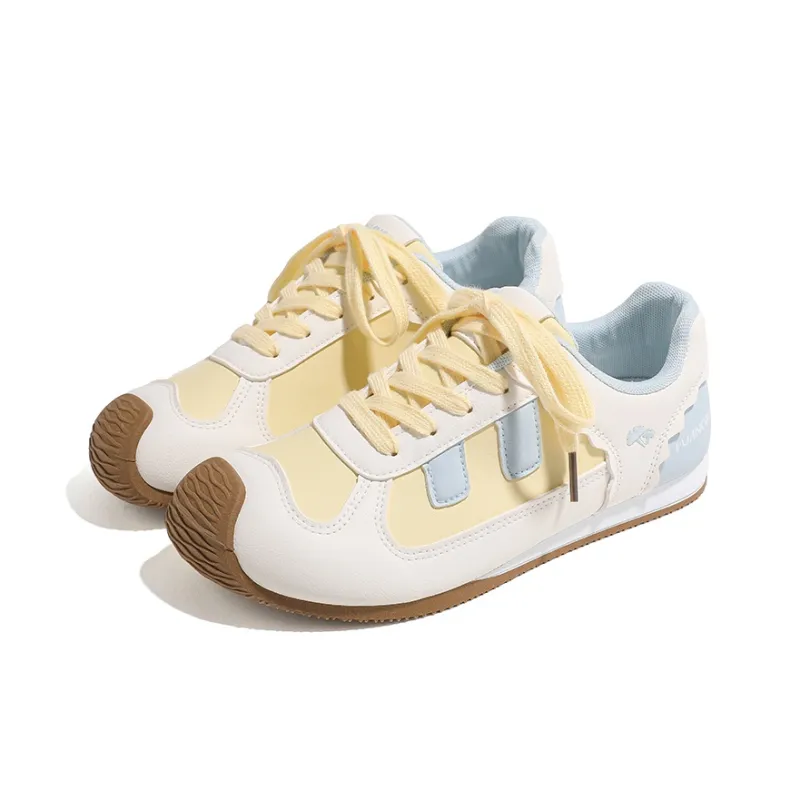 HUANQIU Lightweight, Breathable, And Slip Resistant Low Top Casual Shoes Women's Yellow Blue-2