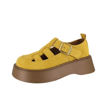 SUPEREDGE Anti Slip Wear Resistant Low Top Casual Shoes Women's Yellow