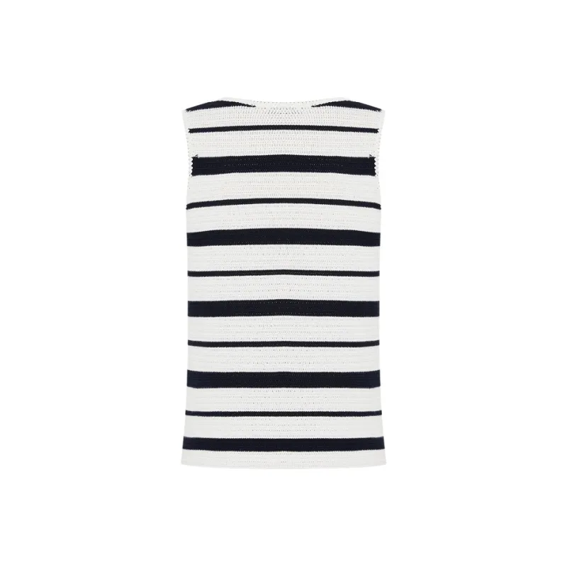 MO&CO Tank Tops Women's Blue White Stripes Color-1