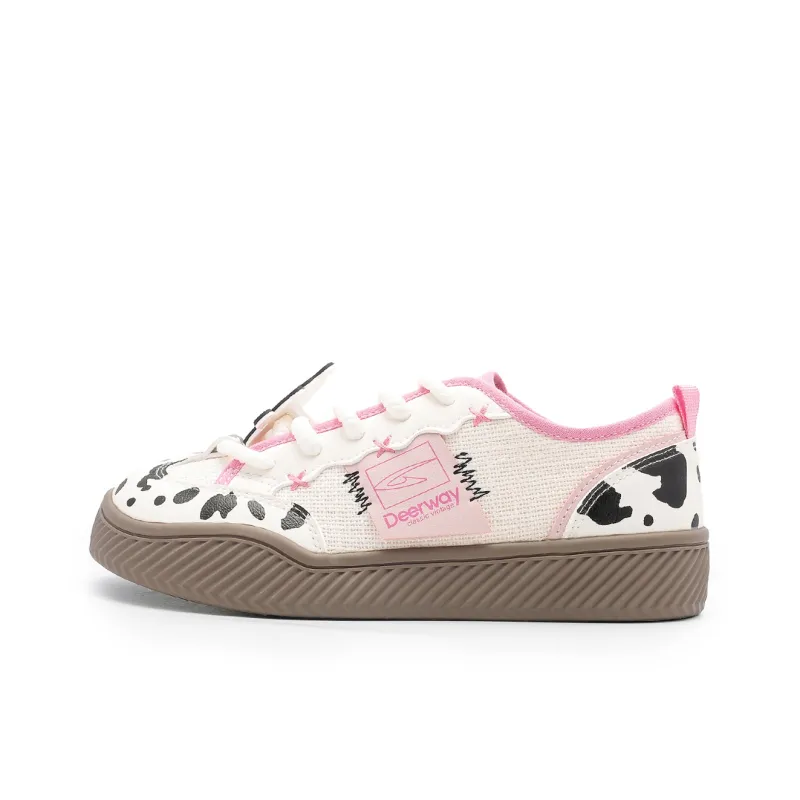 DEERWAY Height Increasing Abrasion Resistant Lightweight Breathable Slip Resistant Low Top Casual Shoes Women's Pink-0