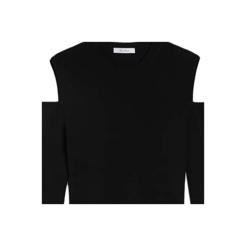 MaxMara Vik Collection Viscose Crêpe Yarn Jumper Sweater Women's Black-2