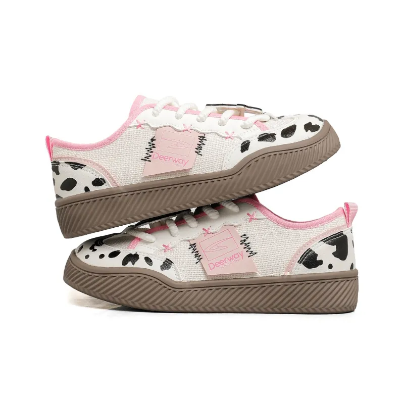 DEERWAY Height Increasing Abrasion Resistant Lightweight Breathable Slip Resistant Low Top Casual Shoes Women's Pink-2