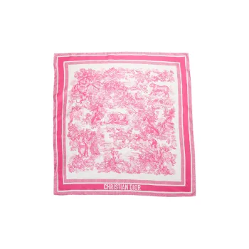DIOR Mulberry Silk Scarves Women's Neon Pink